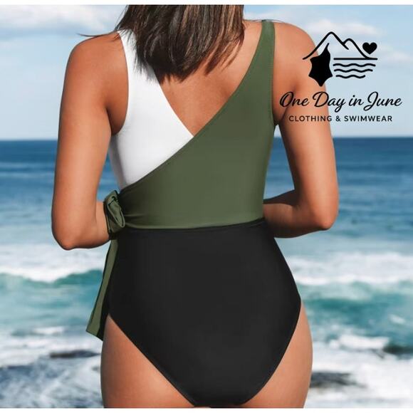 Cupshe Color Block One Piece Swimsuit Size L - Picture 2 of 7
